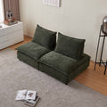 Modern Armless Accent Chair, Single Sofa Couch With Ottoman Compact Design, Space Saving Seating For Living Room, Bedroom, Apartment, Office Green Wood Medium Soft Foam Chenille 1 Seat