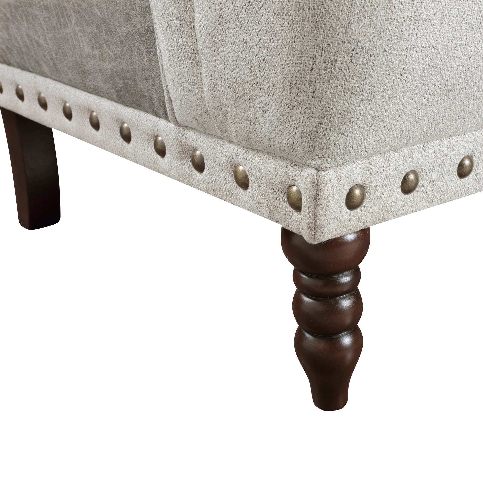 1Pc Beige Accent Chair Button Tufted Solid Wood Trim Fabric Upholstery Luxury Living Room Furniture Beige Primary Living Space Luxury,Traditional Plywood,Solid Wood