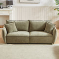 3 Seater 3 Seater Combo Sofa Modern Living Room Sofa, Linen Fabric Sofa, Wooden Frame With 4 Pillows, Apartment Sofa Furniture Light Green Chenille Wood Primary Living Space Pine Foam Fabric 6 Seat