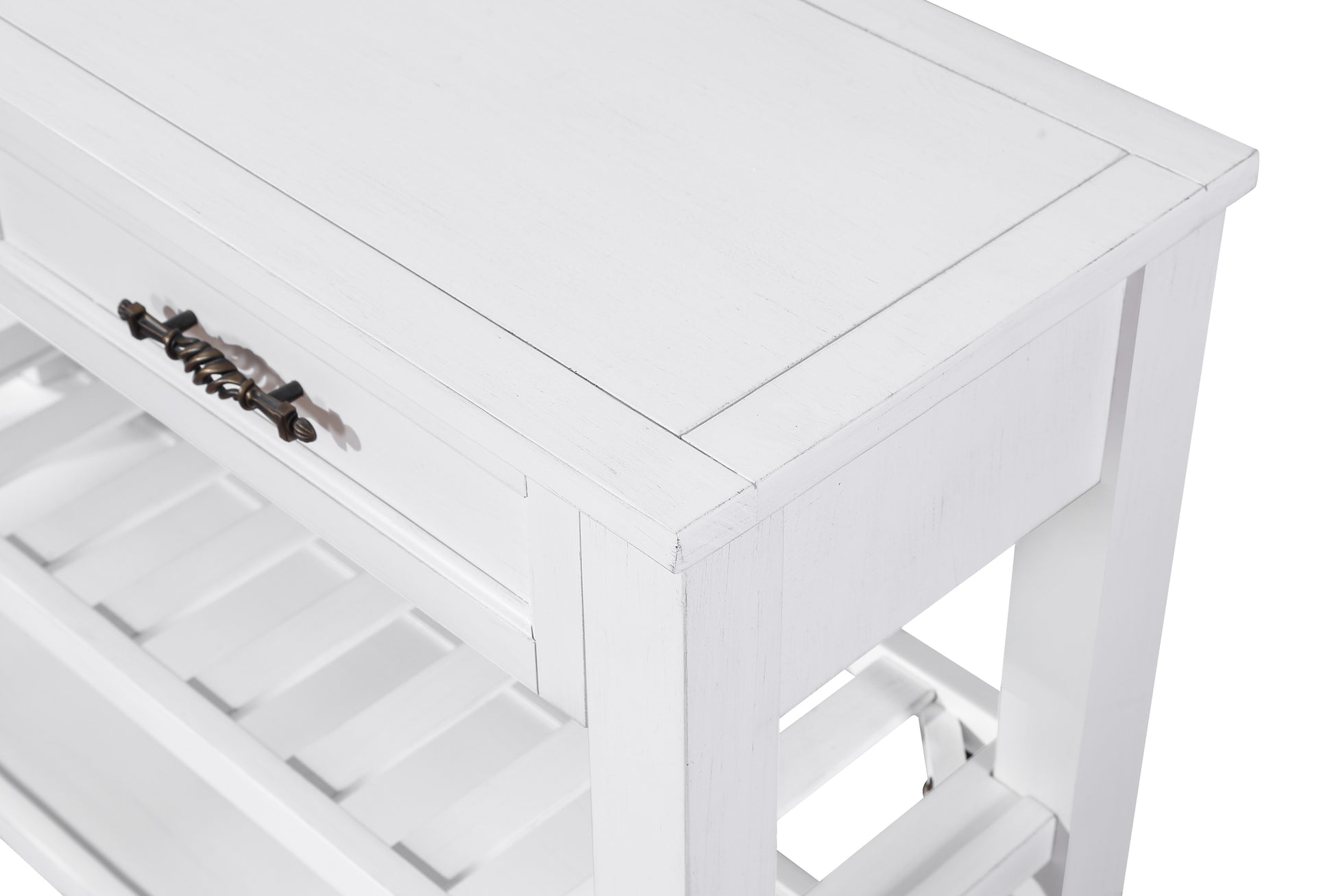Console Sofa Table With 2 Storage Drawers And 2 Tiers Shelves, Mid Century Style 42'' Solid Wood Buffet Sideboard For Living Room Furniture Kitchen Dining Room Entryway Hallway, Antique White Antique White Pine