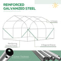 Outsunny 11.5' X 10' X 6.5' Walk In Tunnel Greenhouse, Green House With Zippered Mesh Door, 7 Mesh Windows & Roll Up Sidewalls, Upgraded Gardening Plant Hot House With Galvanized Steel Hoops, White