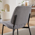 Dining Chairs Set Of 2 Modern Retro Linen Chair With Bentwood Back Upholstered Seat Metal Legs Adjustable Foot For Kitchen Dining Room Chairs Gray Linen Gray Set Of 2 Foam Linen
