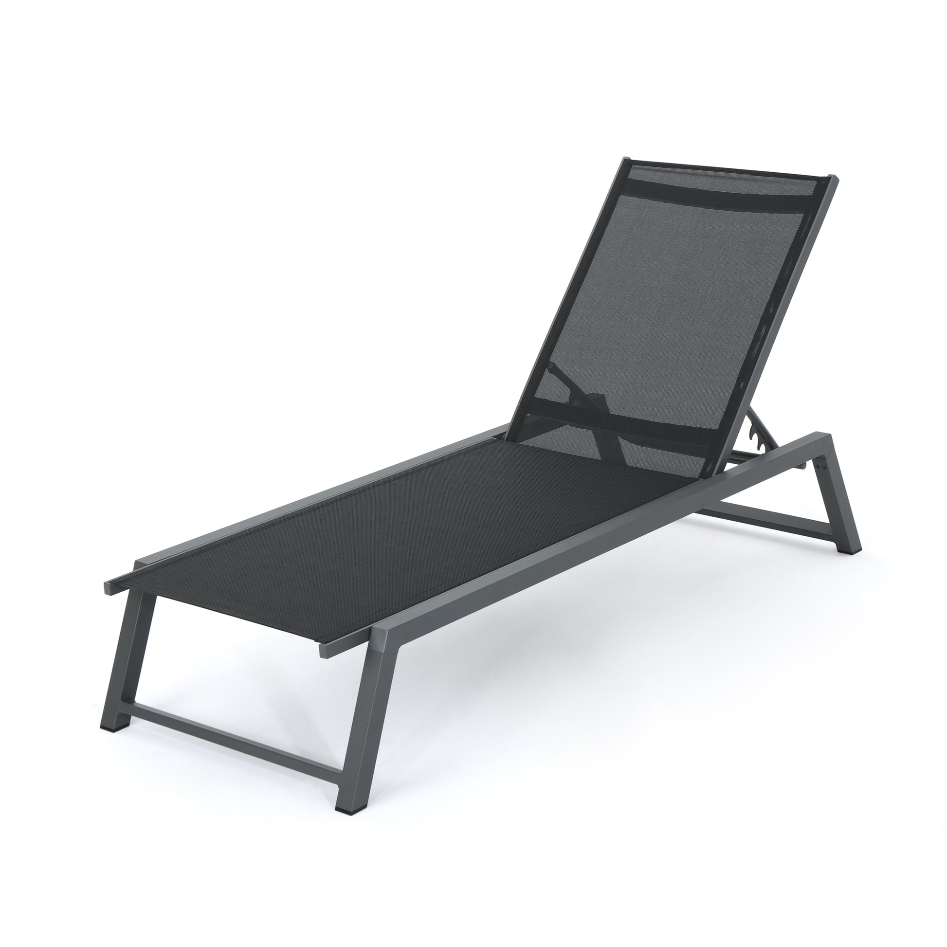 Myers Chaise Lounge Mp2 Black Grey Rattan Metal