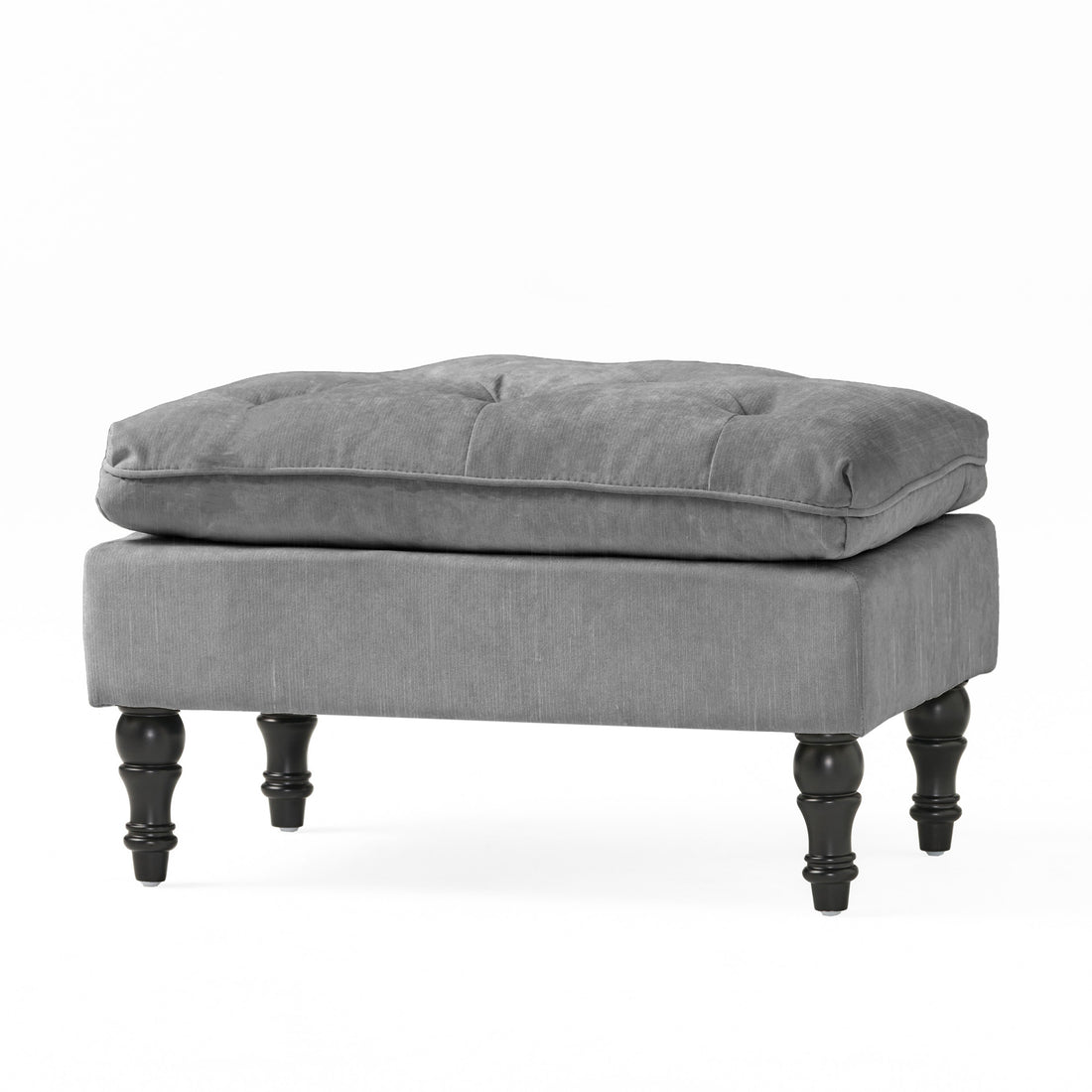 Lofton Pillow Top Ottoman Gray Fabric