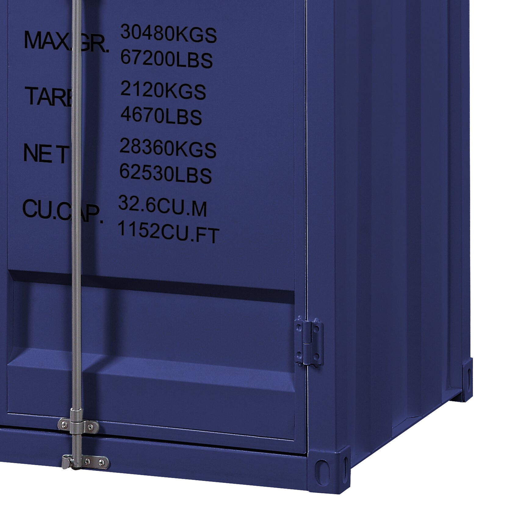 Blue Wardrobe With Full Length Container Lock Blue Bedroom Industrial Metal