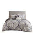 6 Piece Printed Duvet Cover Set King Multicolor Polyester