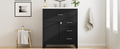 30 Inch Black Bathroom Vanity With Ceramic Sink And Large Storage Ideal Choice For Small Bathrooms Black Bathroom Solid Wood Mdf