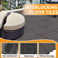 Wood Plastic Composite Deck Tiles Set Of 20, Sustainable Fsc Composite Decking Resist Rust, Water, Weather, Easy To Diy & Maintain, Ideal For Patios, Balconies, Rooftops, Light Gray Light Gray Wood Plastic
