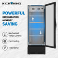 Commercial Display Refrigerator, Upright Swing Glass Door Merchandiser Fridge With Led Lightning, Reach In Beverage Cooler For Shop Restaurant, Etl Approved, 8 Cu. Ft, Black Black Steel