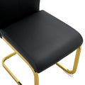 Table And Chair Set,Modern Minimalist Rectangular Dining Table, 0.4 Inch Thick, With A Black Imitation Marble Pattern Glass Desktop And Black Mdf Legs. Comfortable Pu Seats,Perfect For Dinner, Meet Black Seats 4 Mdf Glass