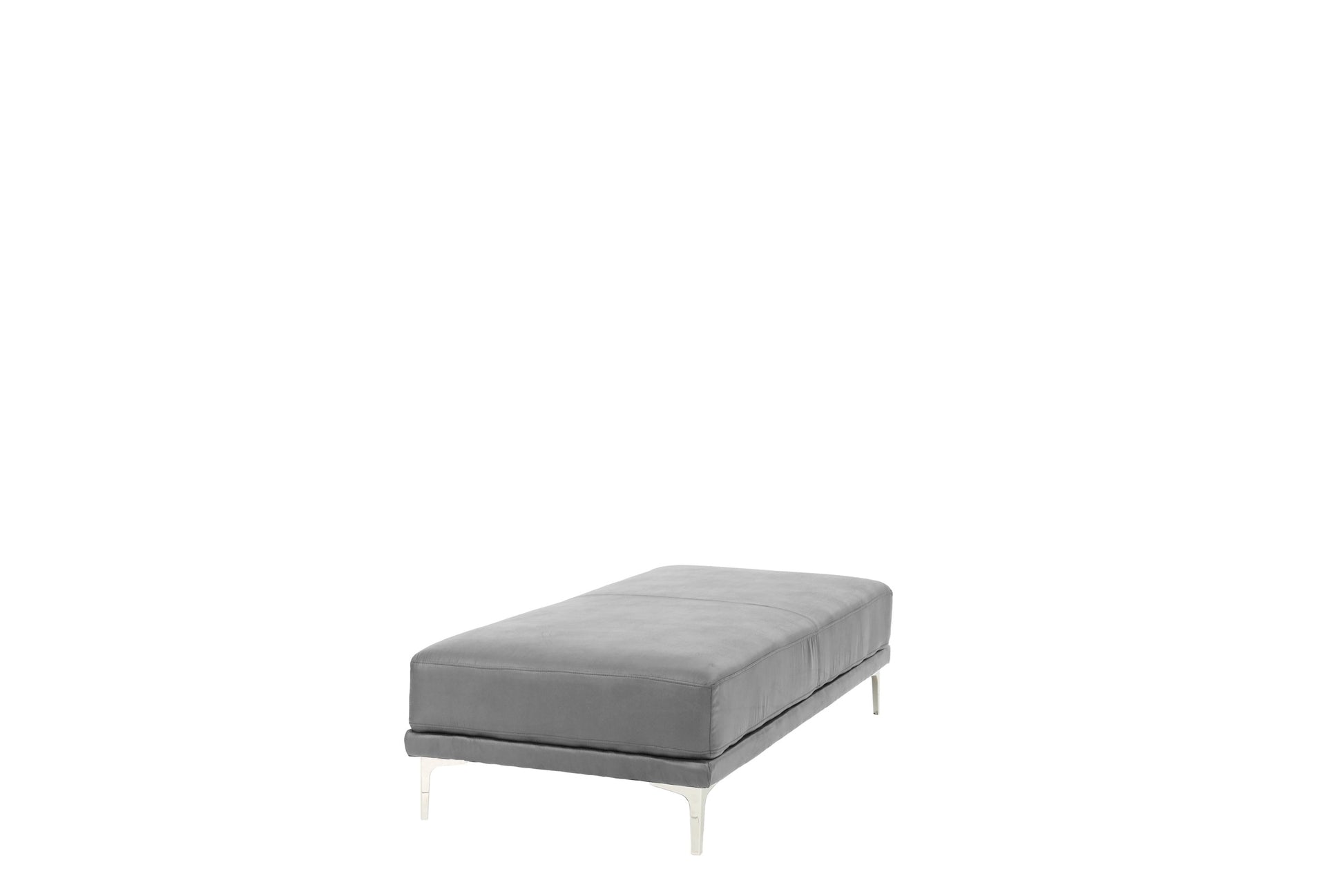 Modern Antique Gray Large Ottoman Metal Legs 1Pc Cocktail Ottoman Living Room Antique Gray Faux Leather Primary Living Space Grey Contemporary,Modern Rectangle Bonded Leather