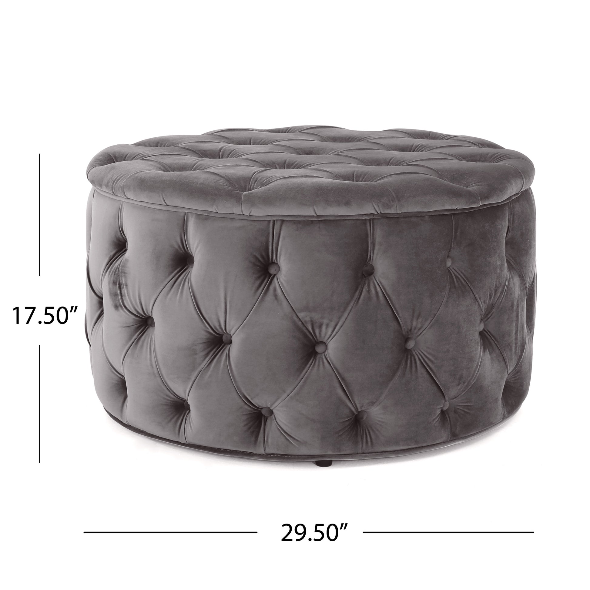 Ottoman Grey Velvet