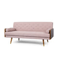 Aidan Mid Century Modern Tufted Fabric Sofa Blush Fabric