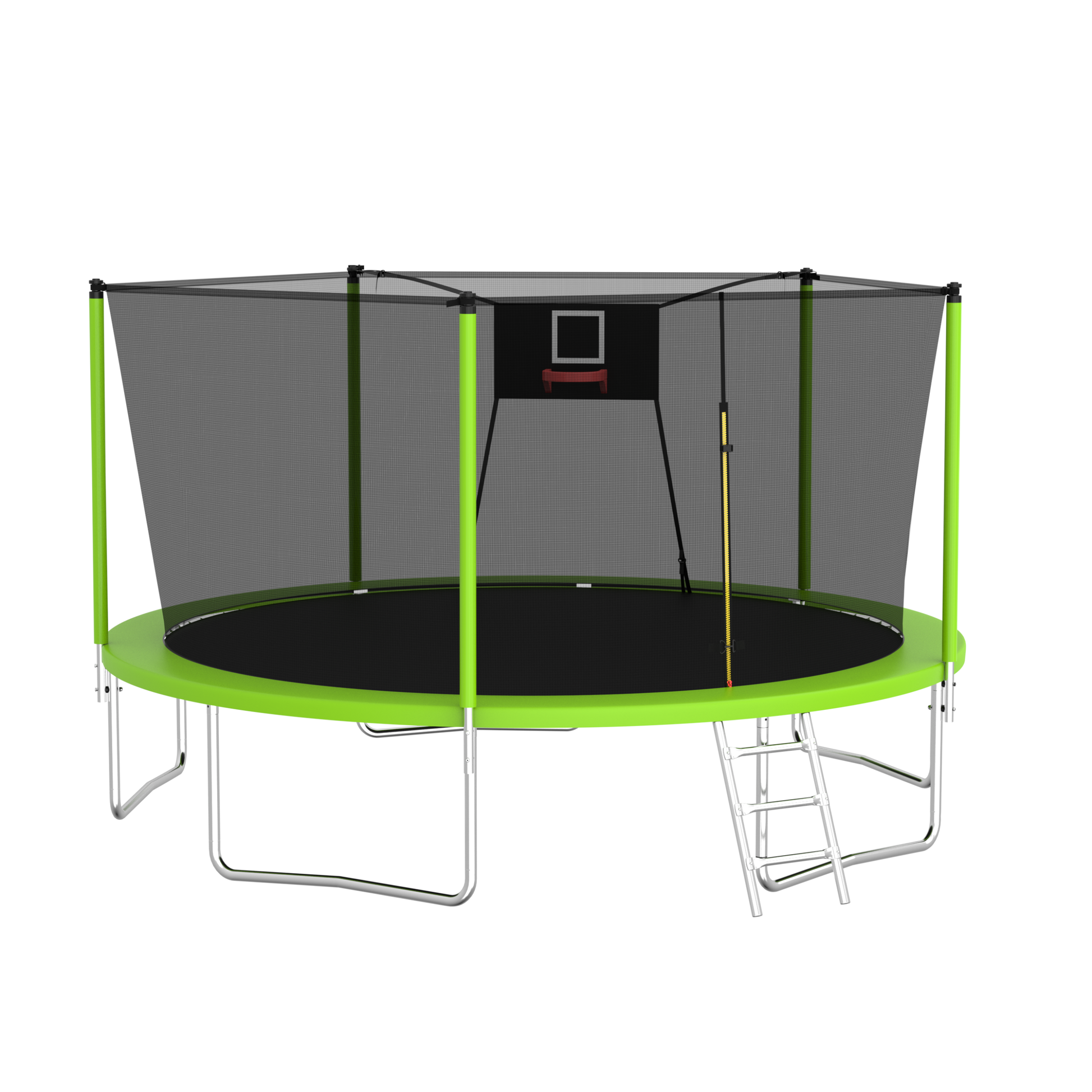 14Ft Trampoline For Kids And Adults With Net, Outdoor Recreational Trampolines For Family Green Metal