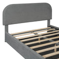 Teddy Fleece Full Size Upholstered Platform Bed With Hydraulic Storage System, Gray Full Gray Teddy