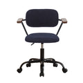 Sty Home Office Chair Ergonomic Desk Chair With Wheels Height Adjustable Desk Chair With Wooden Armrest For Home Office Teddy Fleece Blue 1Pc Blue Sherpa