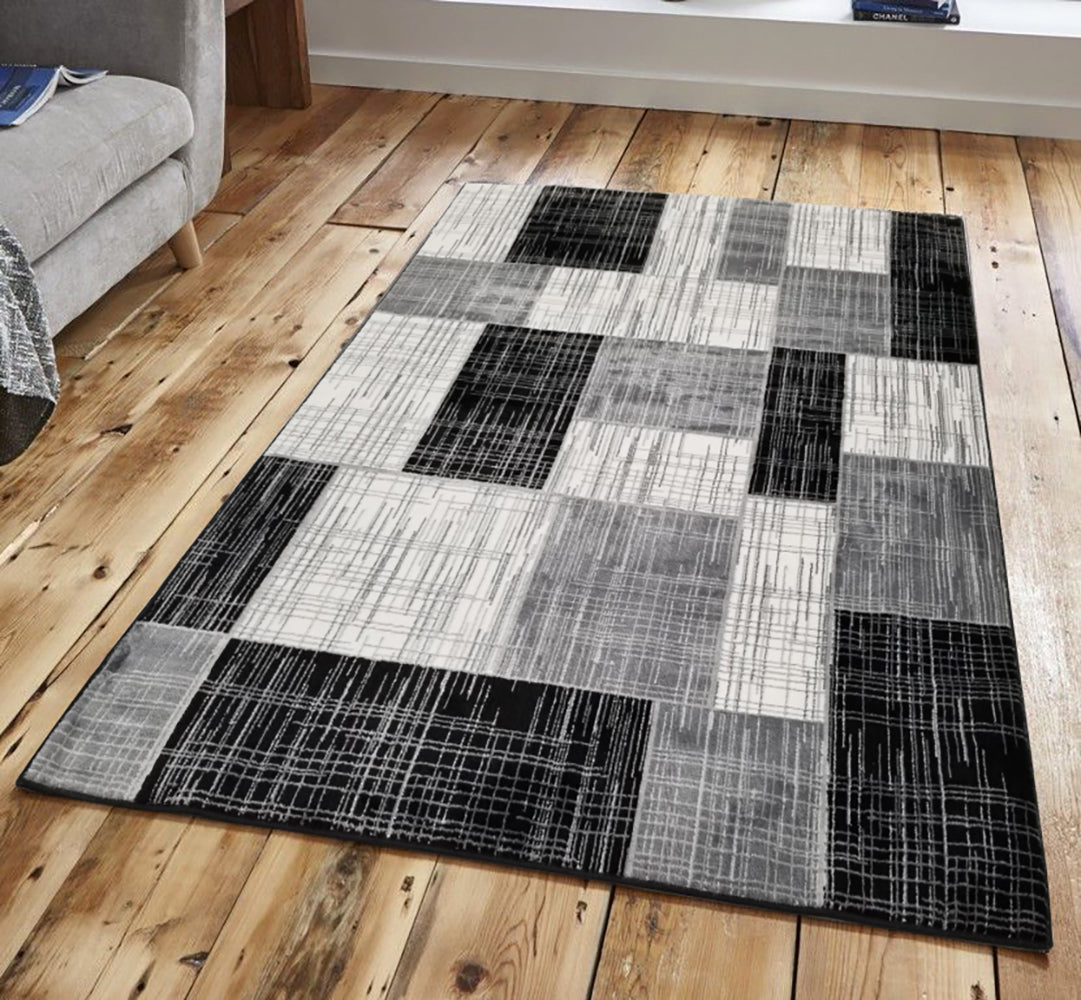 Jersey Area Rugs, Carpets For Livingroom, 5X7 Area Rugs ,3004 Grey Rectangle 5&7 Grey Contemporary Abstract Polypropylene