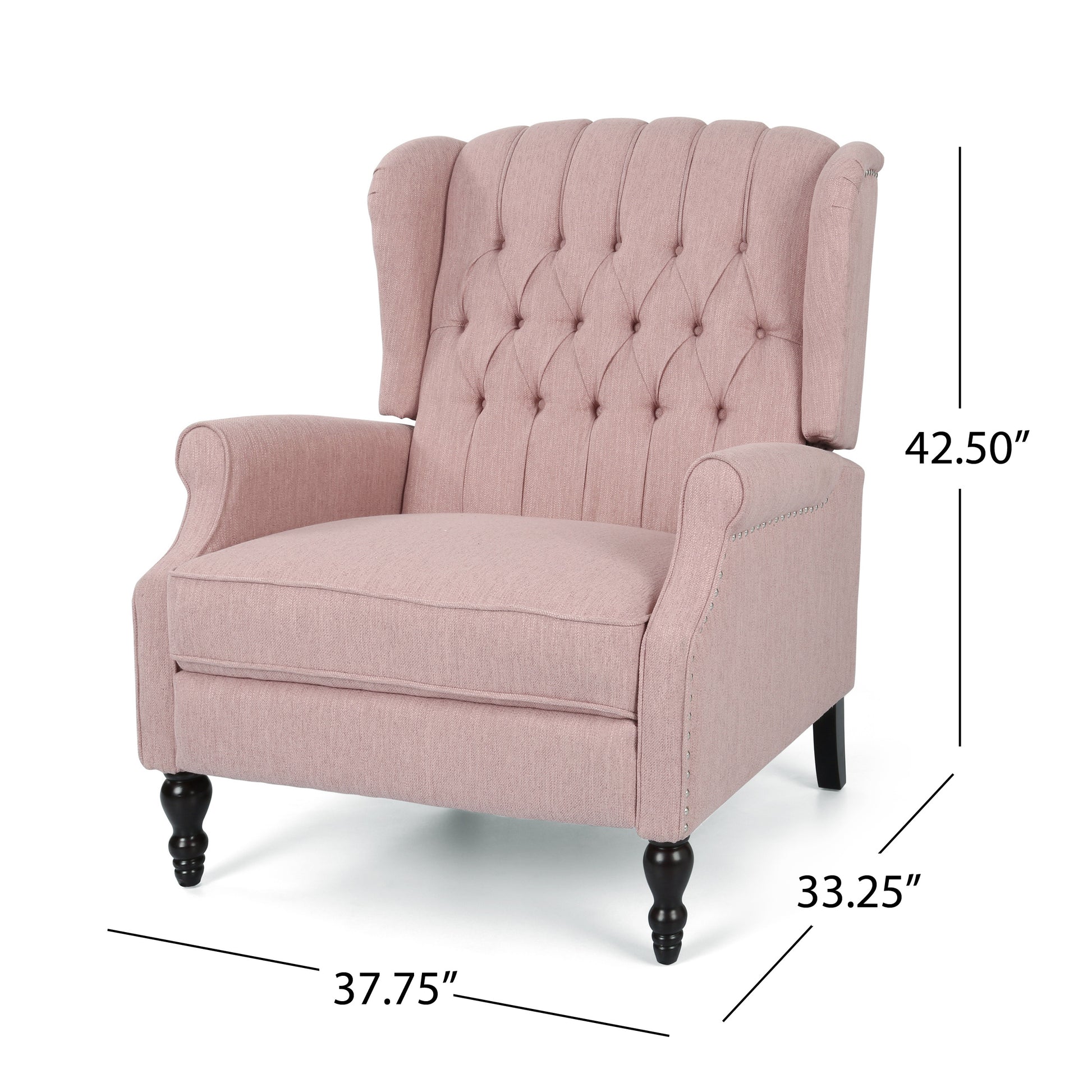 One And Half Seater Recliner Blush Fabric