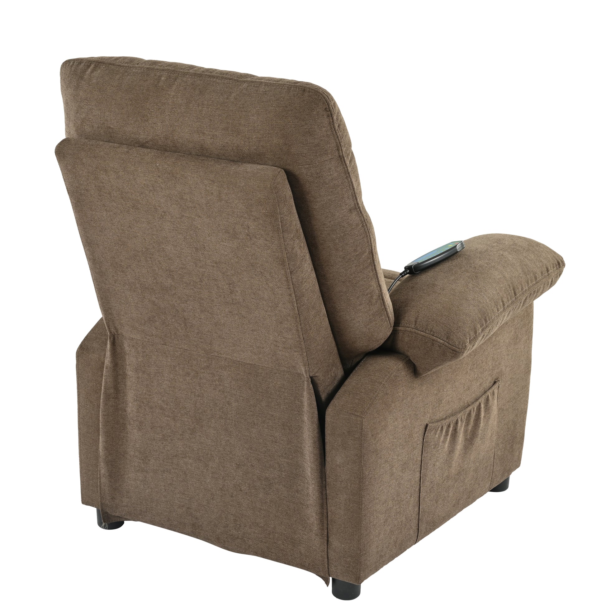 Recliner Chair With Message And Heater, Recliner Chair For Adult, Manual Control Message Chair Brown Steel