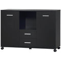 Vinsetto Multifunction Office Filing Cabinet Printer Stand With 2 Drawers, 2 Shelves, & Smooth Counter Surface, Black Black Particle Board