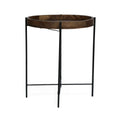 Round End Table Natural Wood