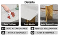 Table And Chair Set.The Table Has A Glass Top With Imitation Marble Pattern Stickers And Stainless Steel Golden Legs. Paried With Chairs With Pu Artificial Leather Backrest Cushions And Black Legs. White Gold Seats 6 Glass Metal