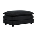 Comfortable Deep Seat Reversible Modular 6 Seater Sectional Super Soft Sofa U Shaped Sectional Couch With 3 Ottomans, 3 Toss Pillows And 2 Arm Pillows Black Chenille 3 Seat