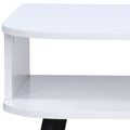Halima White & Black Finish Coffee Table Black,White Metal,Synthetic Wood