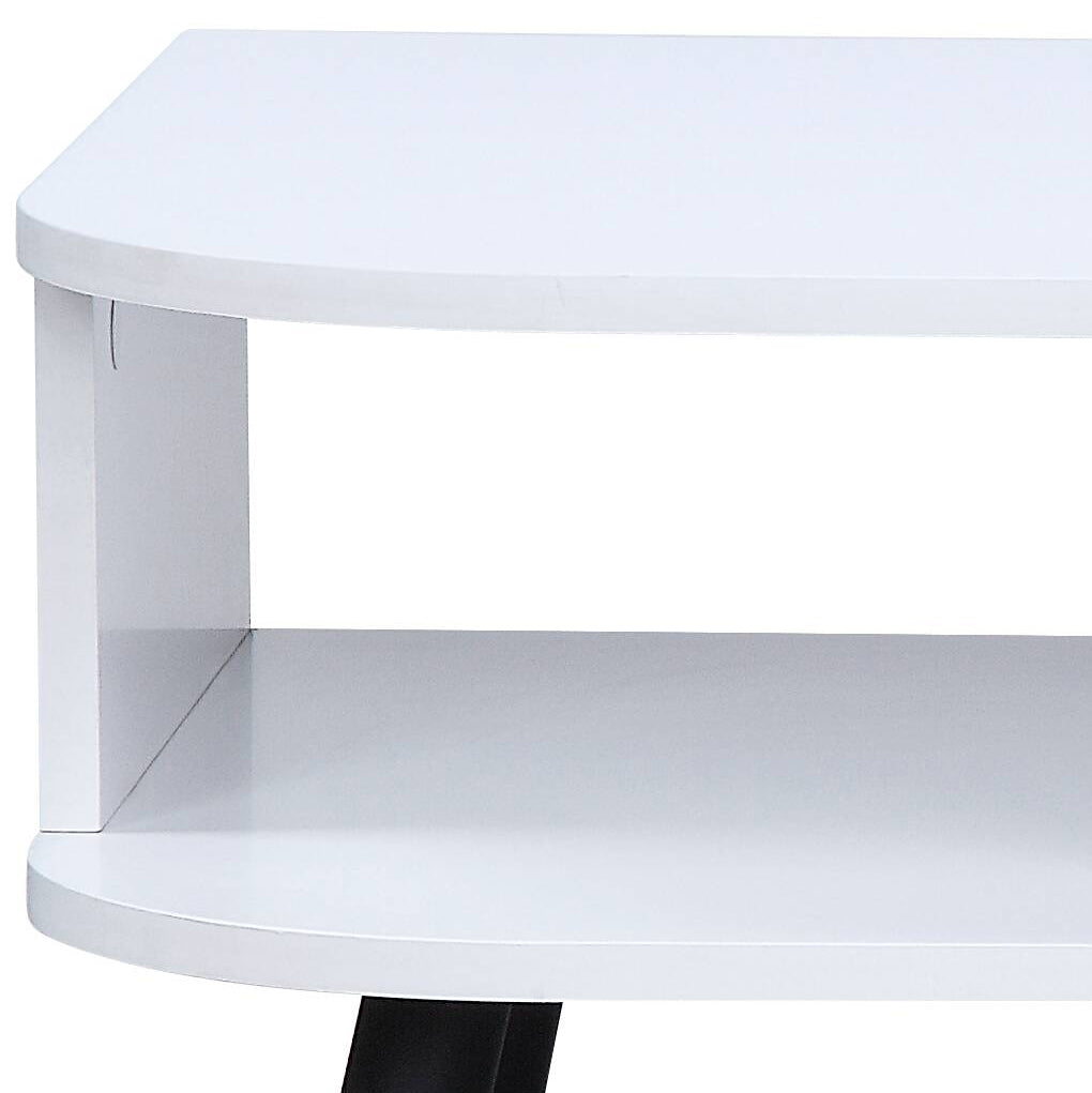 Halima White & Black Finish Coffee Table Black,White Metal,Synthetic Wood