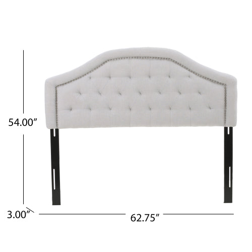 Queen&Full Sized Headboard Queen Light Grey Fabric