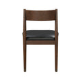 Black Leather Upholstered Side Chairs Set Of 2, Modern Contemporary Cherry Finish Wooden Furniture Dining Chairs Cherry Dining Room Contemporary,Modern,Transitional Wood