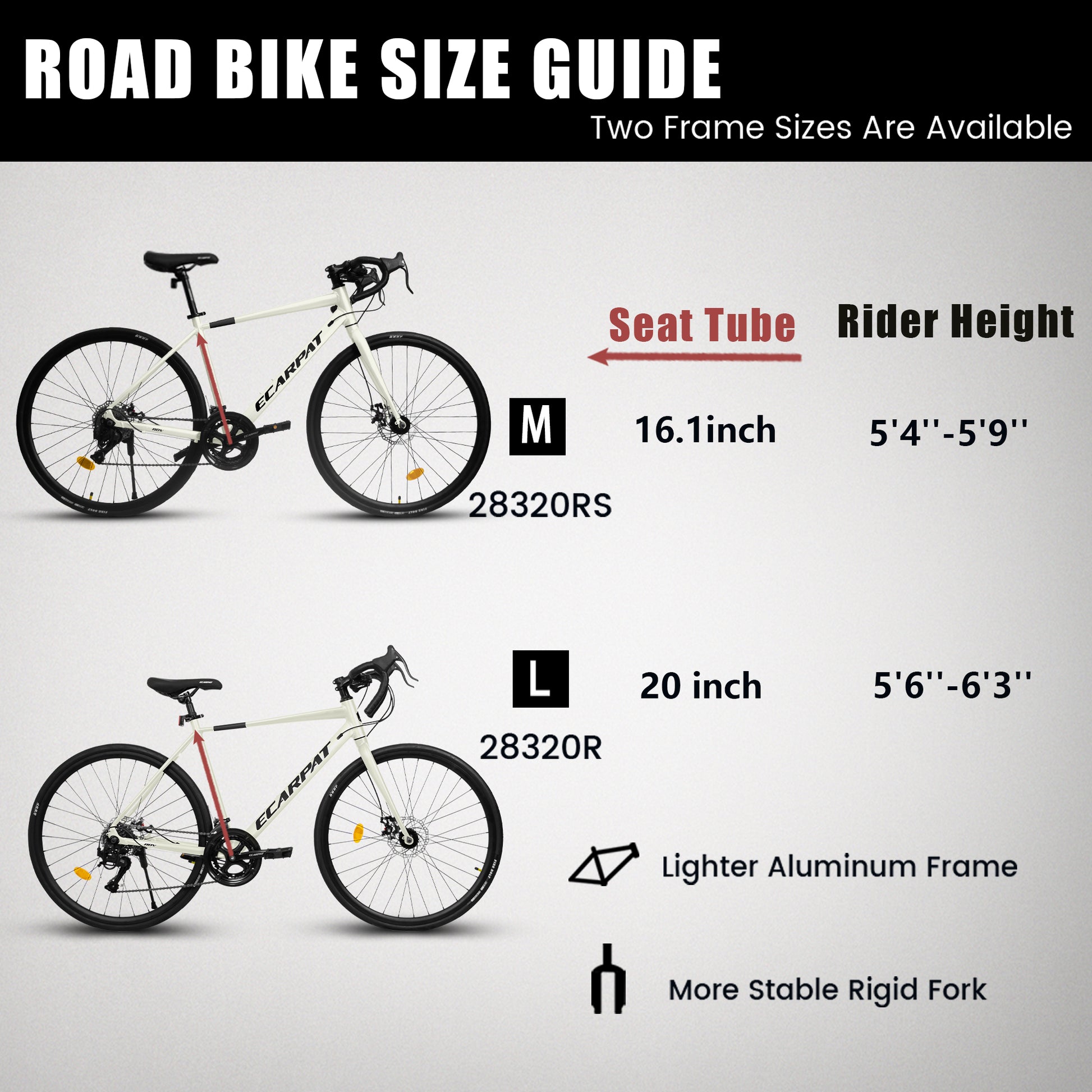 A28320R 700C Road Bike, 16 Speed Outdoor Bike Disc Brakes, Light Weight Aluminum Frame ,Racing Bike City Commuting Road Bicycle L Size For Men Women Cream Aluminium