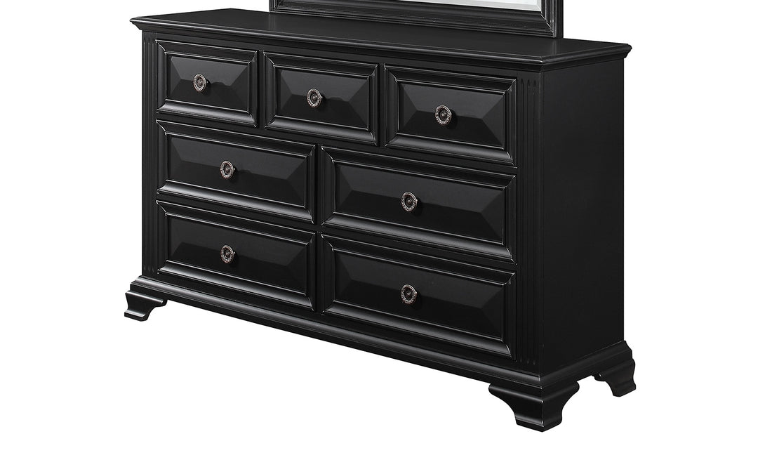 Rex Black Dresser Black Solid Wood Mdf