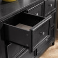 Modern 7 Drawers Dresser 7 Drawers Cabinet,Chest Of Drawers Closet Organizers And Storage Clothes Storage Drawers Cabinet For Living Room, Farmhouse Dresser Organizer Black Black Mdf