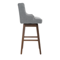 Coolmore Bar Stools Set Of 2 Counter Height Chairs With Footrest For Kitchen, Dining Room And 360 Degree Solid Wood Legs Swivel Bar Stools Set Of 2 Gary Linen Gray Foam Linen