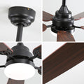 52 Inch Classics Ceiling Fan With Dimmable Led Light 6 Speed Wind 5 Blades Remote Control Dc Motor For Indoor Black Mdf