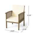 Casa Acacia Club Chair Mp2Set Of 2 Grey Cream Wood Waterproof Fabric