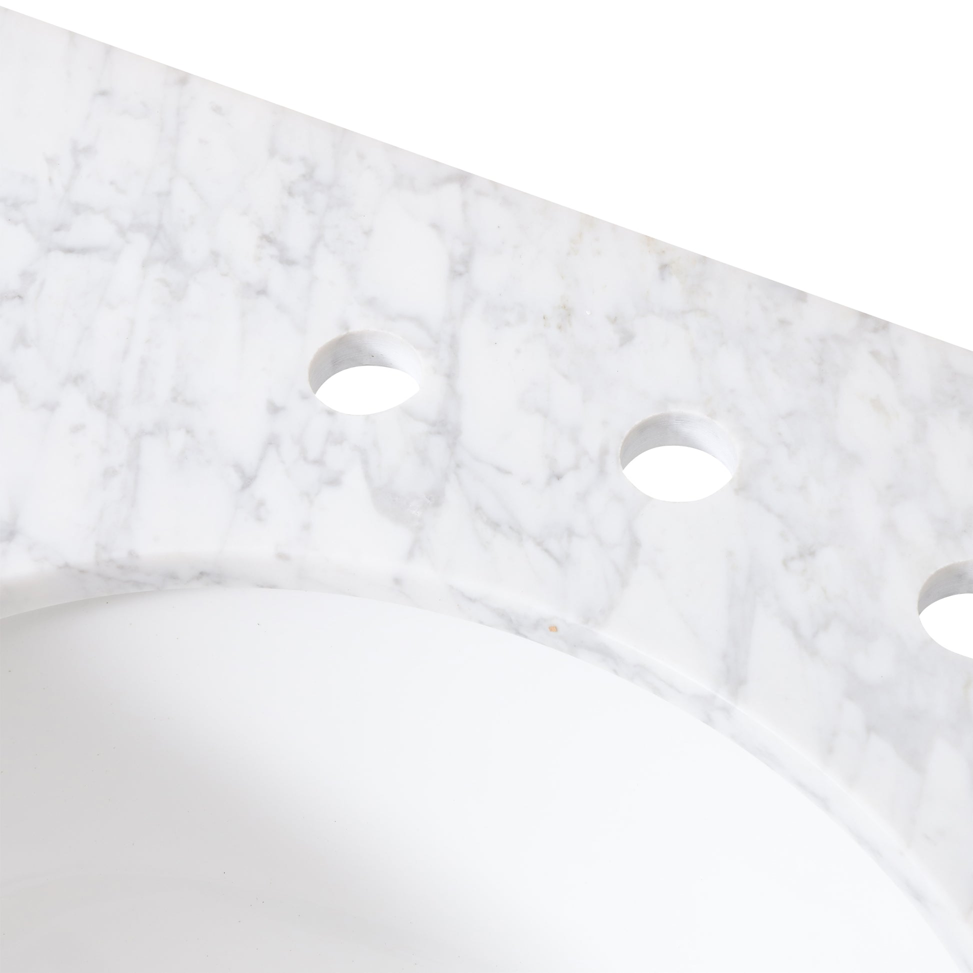 73'' Cararra White Marble Vanity Top&Ceramic Sink White Marble Marble