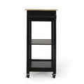 Kitchen Cart Black Wood