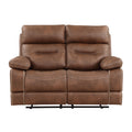 Rudger Manual Reclining Loveseat Brown Brown Wood 2 Seat