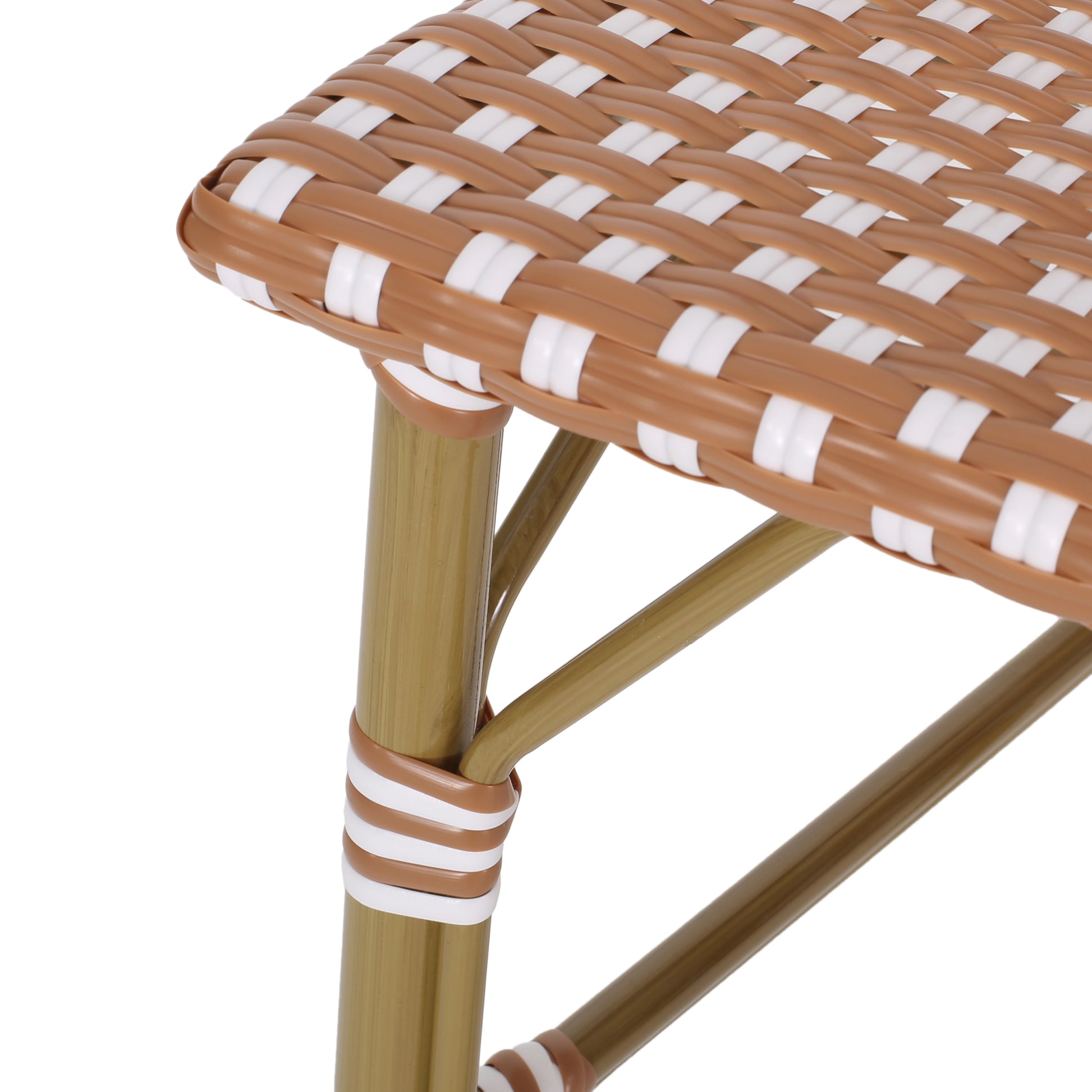 Wicker Bar Stool With Aluminum Frame Set Of 2 Rust Aluminium