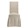 Tan Tight Back Side Chairs With Skirt Set Of 2 Tan Dining Room Contemporary Rubberwood Set Of 2 Wood Fabric
