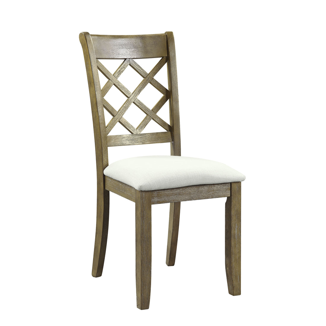 Karsen Beige Linen & Rustic Oak Finish Side Chair Set Of 2 Beige,Oak Linen,Synthetic Wood