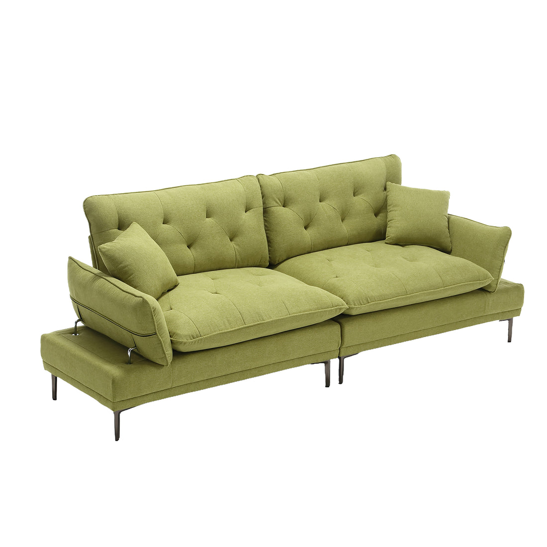 United Linen Sofaaccent Sofa Seat Sofa With Metal Feet Olive Linen 3 Seat