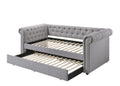 Justice Smoke Gray Fabric Daybed W Trundle Twin Gray Synthetic Wood,Upholstered
