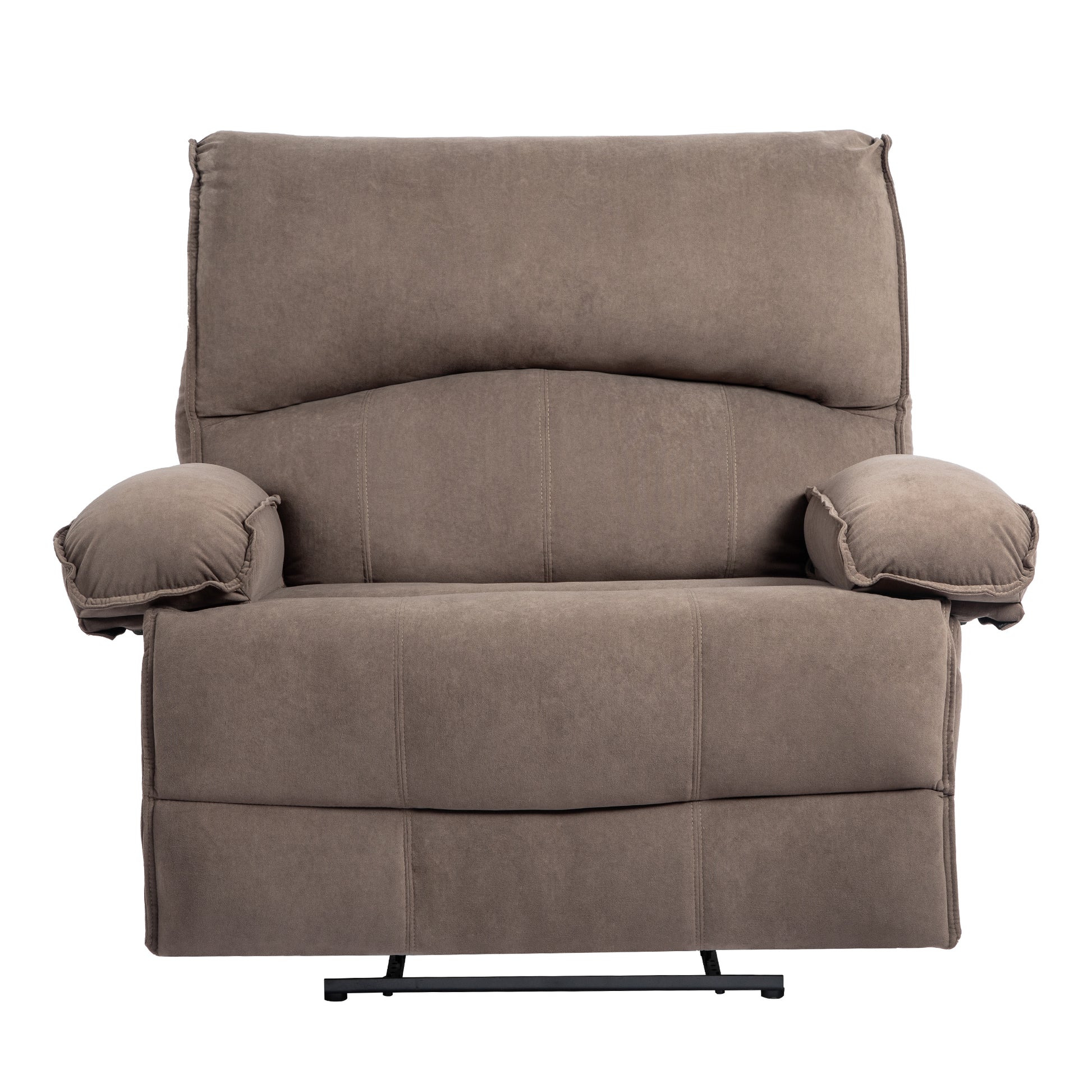 Oversized Manual Recliner Chair Sofa For Living Room Brown Velvet Manual Handle Metal Primary Living Space Soft Cushion Back Heavy Duty American Design,American Traditional,Classic Pillow Top Arms Foam Velvet