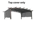 Universal Canopy Cover Replacement For 12X9 Ft Curved Outdoor Pergola Structure Grey Grey Polyester