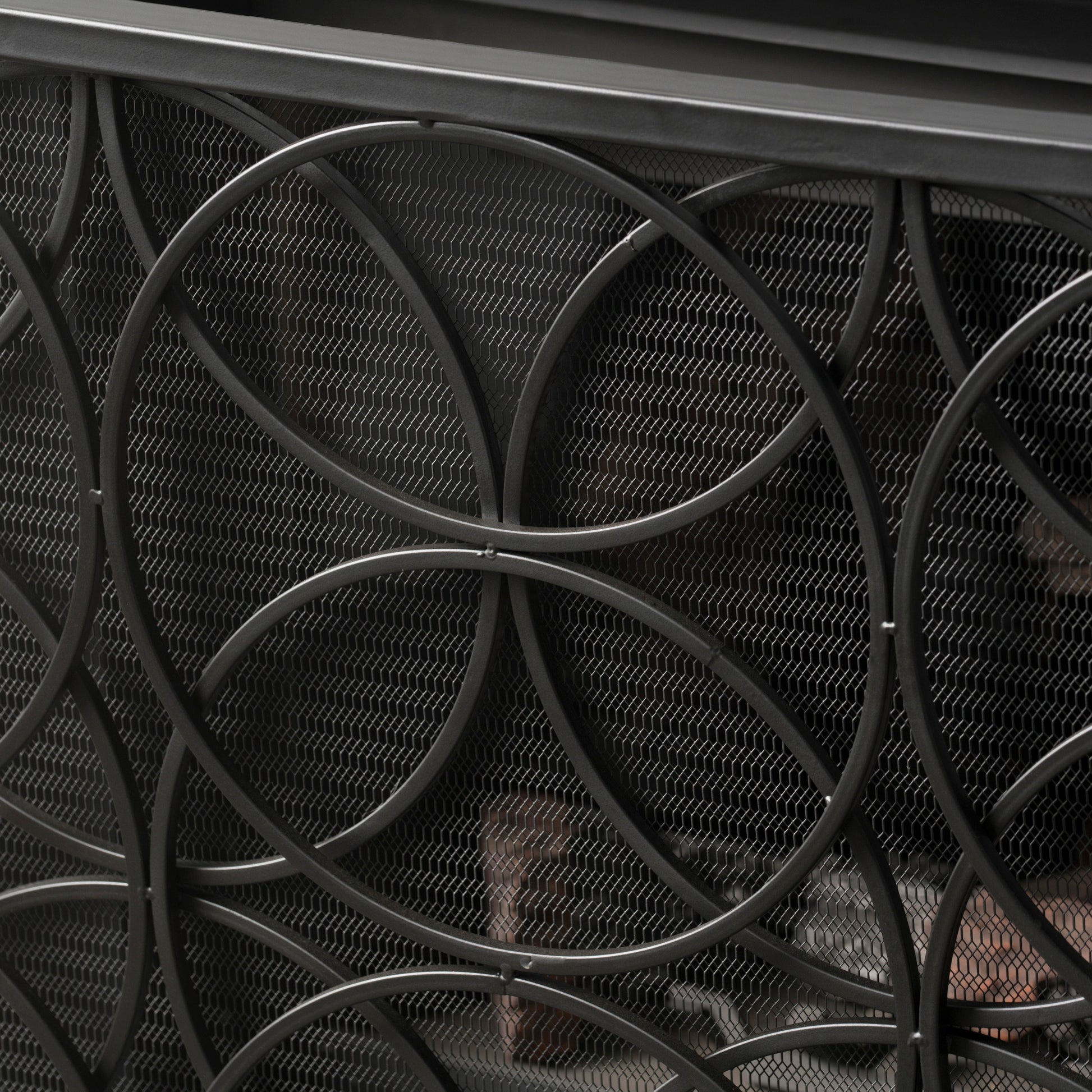 Thayer Single Panel Iron Fireplace Screen Black Primary Living Space American Design,Antique,Classic Iron
