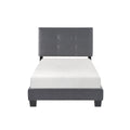 1Pc Twin Platform Bed Dark Gray Velvet Upholstered Adjustable Height Headboard Button Tufted Solid Wood Bedroom Furniture Box Spring Not Required Twin Dark Gray Wood Bedroom Velvet Solid Wood