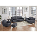 Ennis Leather Chair Gunmetal Down Filling Genuine Leather